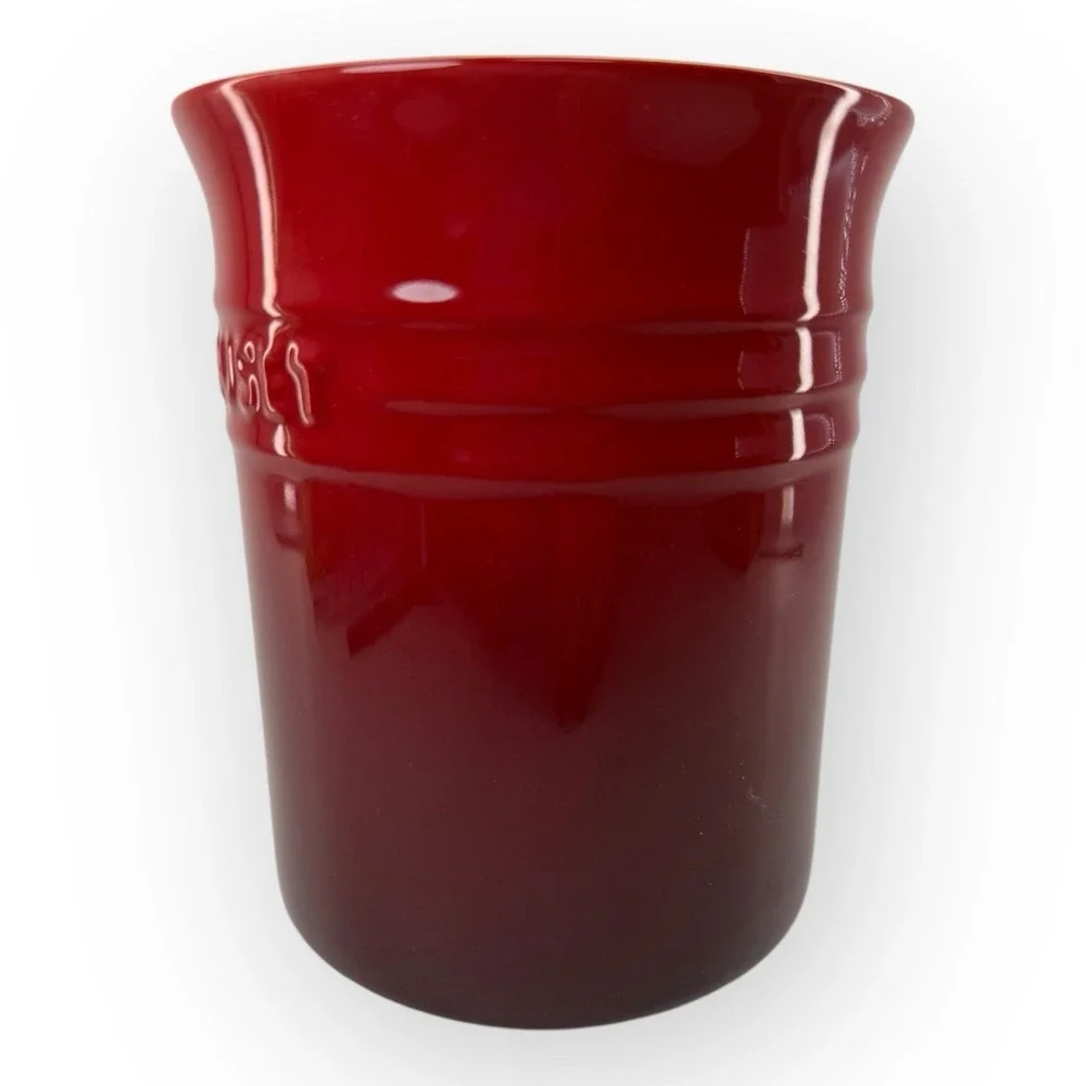 Le Creuset Utensil Crock 1L Cerise Cayenne Stoneware Jar NEW